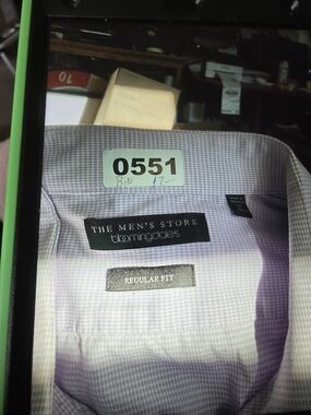 Bloomingdale's Lavender Micro-Check Men's Dress Shirt.
